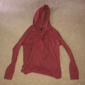 Forever 21 lace up front light hoodie